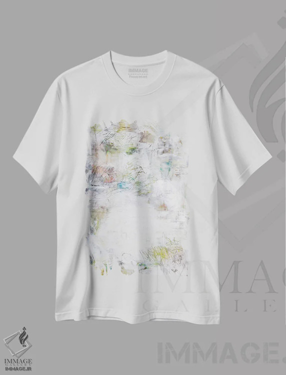 تیشرت سفید طرح دار کفش ها اثر کنت یانگستروم | فروشگاه ایماژ
