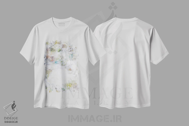 تیشرت سفید طرح دار کفش ها اثر کنت یانگستروم | فروشگاه ایماژ