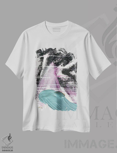 تیشرت سفید طرح دار بافت II اثر کنت یانگستروم | فروشگاه ایماژ