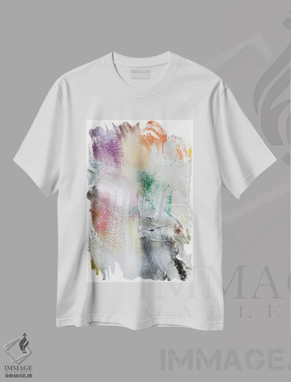 تیشرت سفید طرح دار بافت IV اثر کنت یانگستروم | فروشگاه ایماژ