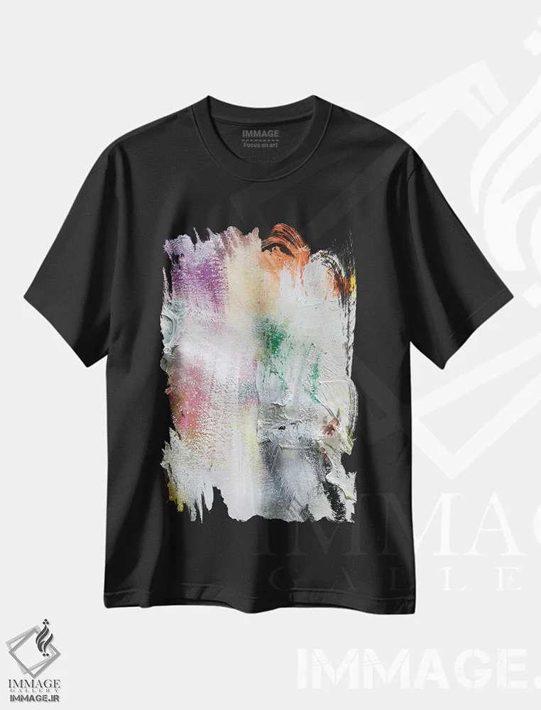 تیشرت مشکی طرح دار بافت VI اثر کنت یانگستروم | فروشگاه ایماژ