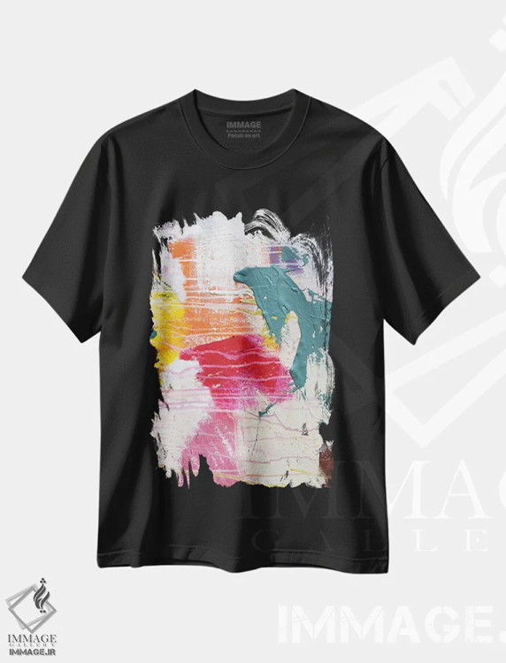 تیشرت مشکی طرح دار بافت VIII اثر کنت یانگستروم | فروشگاه ایماژ