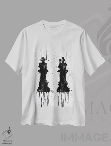 تیشرت سفید طرح دار دو پادشاه اثر کنت یانگستروم | فروشگاه ایماژ