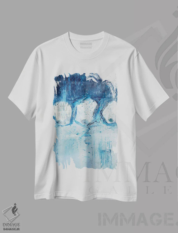 تیشرت سفید طرح دار دایره های سفید اثر کنت یانگستروم | فروشگاه ایماژ