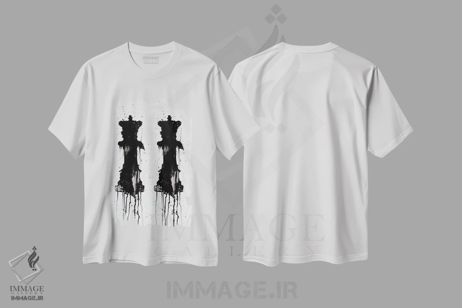 تیشرت سفید طرح دار دو ملکه، آبستره اثر کنت یانگستروم | immage.ir