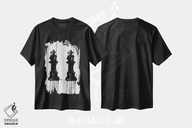 تیشرت مشکی طرح دار دو پادشاه اثر کنت یانگستروم | immage.ir