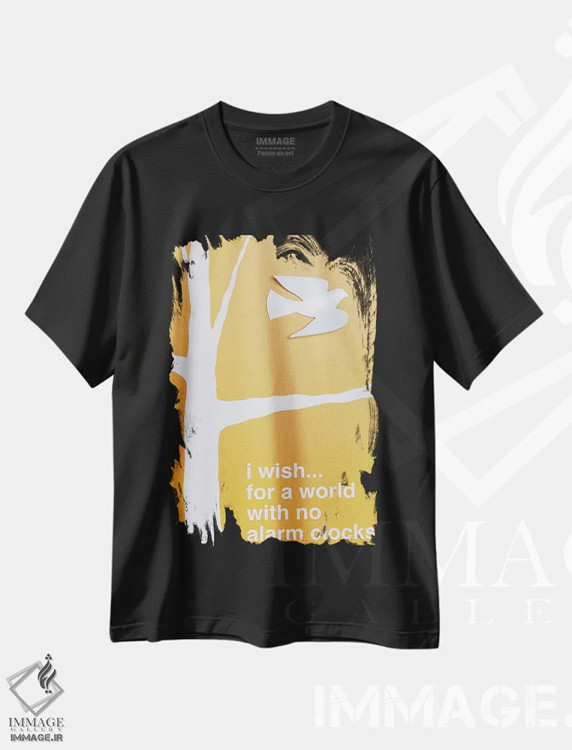تیشرت مشکی طرح دار بدون ساعت زنگ دار III، تزئینی اثر کنت یانگستروم | immage.ir