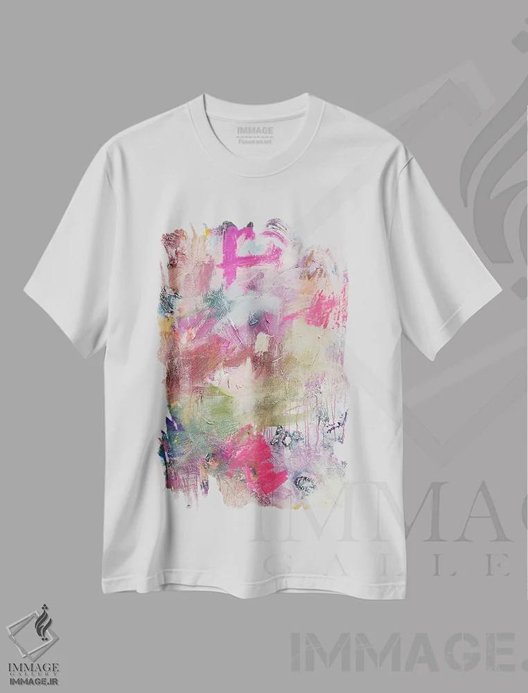 تیشرت سفید طرح دار مزرعه رنگارنگ اثر کنت یانگستروم | فروشگاه ایماژ