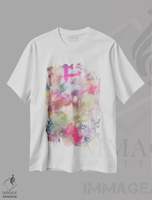 تیشرت سفید طرح دار مزرعه رنگارنگ اثر کنت یانگستروم | فروشگاه ایماژ