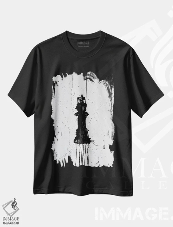 تیشرت مشکی طرح دار پادشاه، آبستره اثر کنت یانگستروم | immage.ir