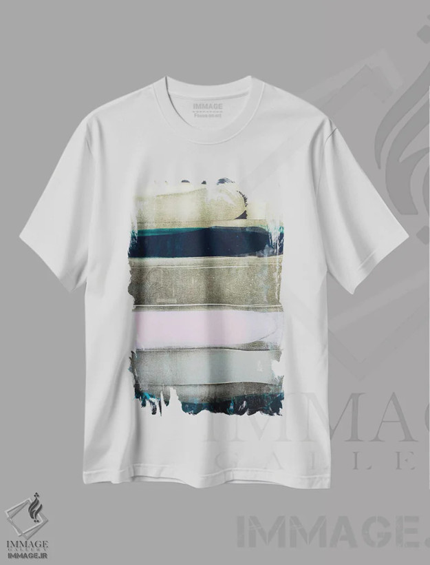 تیشرت سفید طرح دار چنل نامبر راه راه I، آبستره اثر کنت یانگستروم | فروشگاه ایماژ