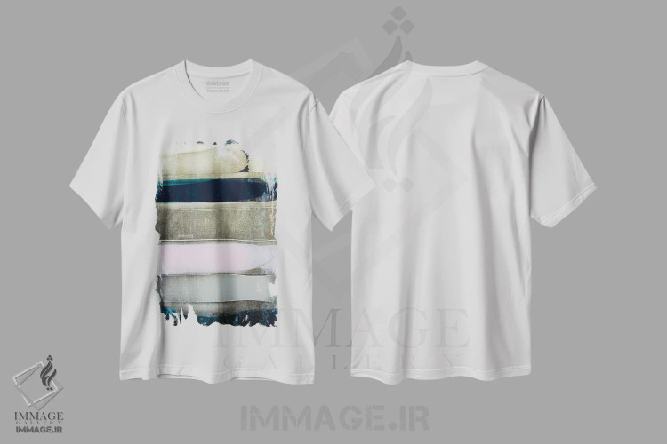 تیشرت سفید طرح دار چنل نامبر راه راه I، آبستره اثر کنت یانگستروم | فروشگاه ایماژ