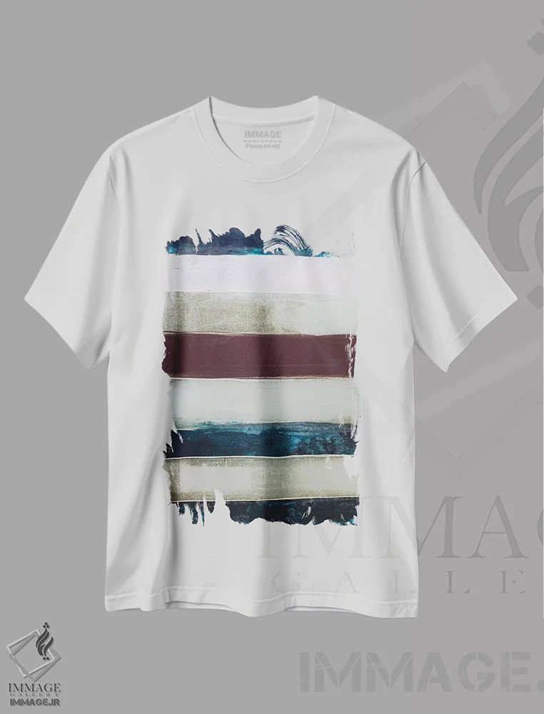 تیشرت سفید طرح دار چنل نامبر راه راه II، آبستره اثر کنت یانگستروم | immage.ir