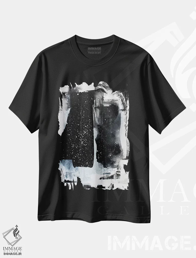 تیشرت مشکی طرح دار باز هم نیمه شب شد اثر کنت یانگستروم | فروشگاه ایماژ