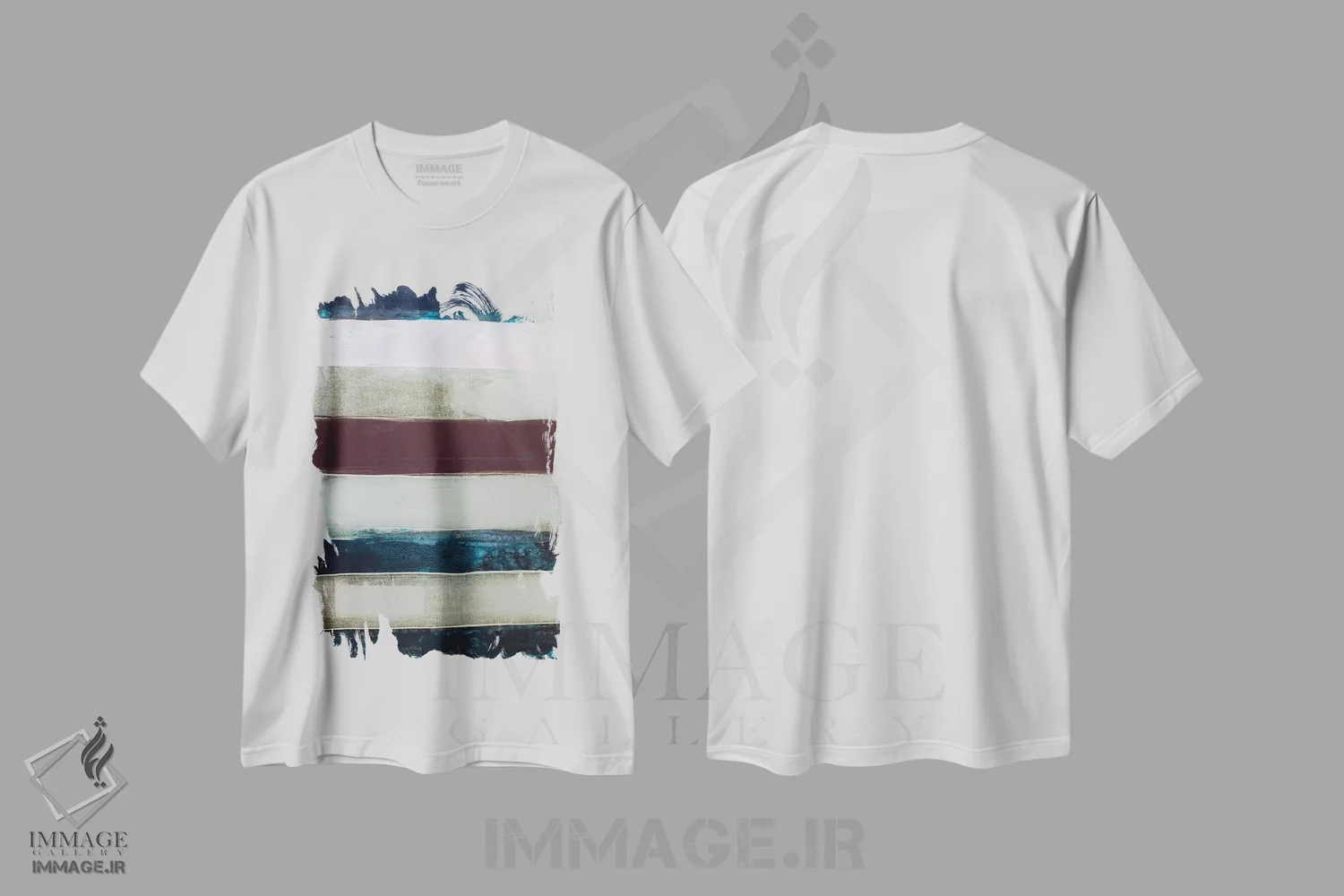 تیشرت سفید طرح دار چنل نامبر راه راه II، آبستره اثر کنت یانگستروم | immage.ir