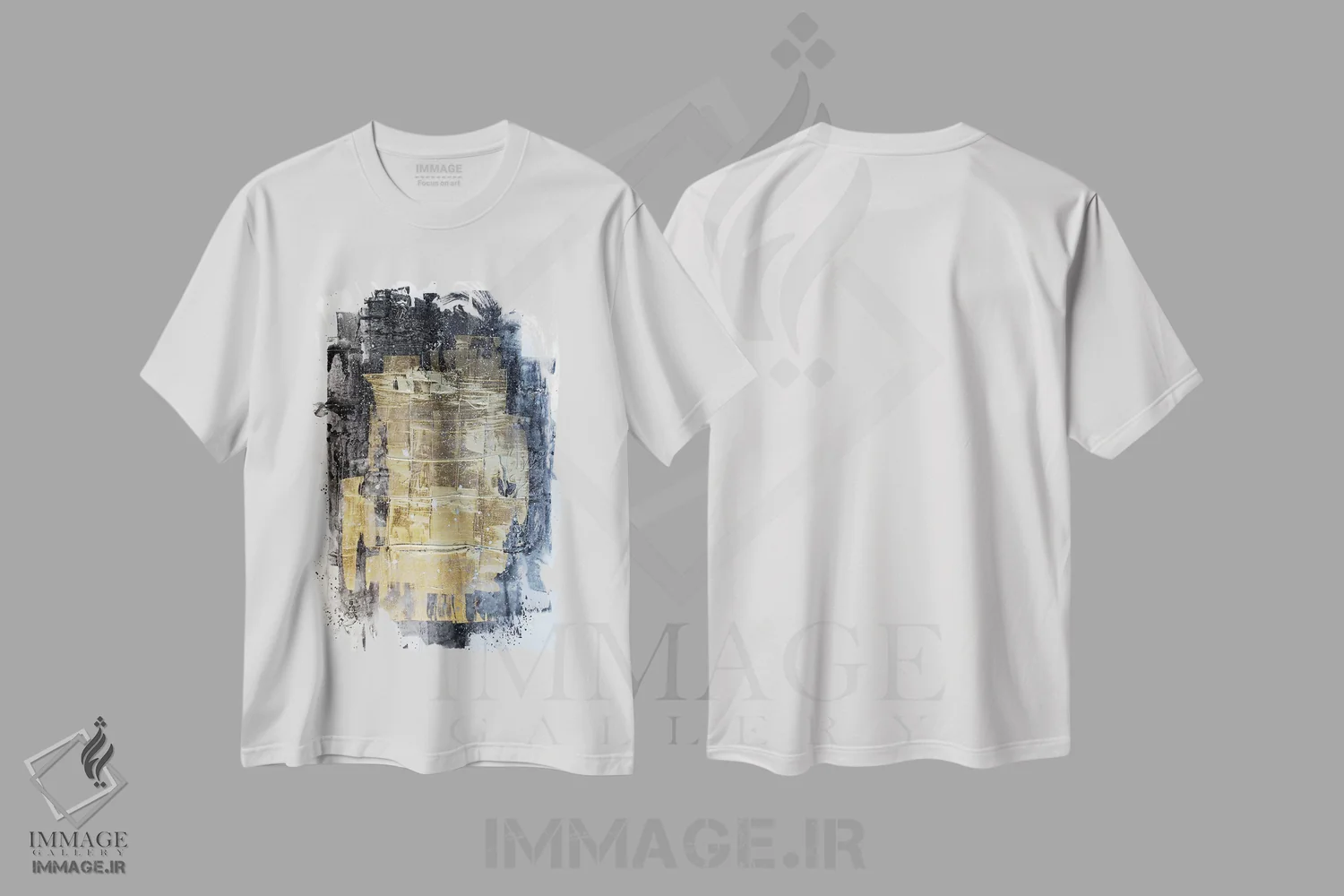 تیشرت سفید طرح دار طلای نیمه شب اثر کنت یانگستروم | فروشگاه ایماژ