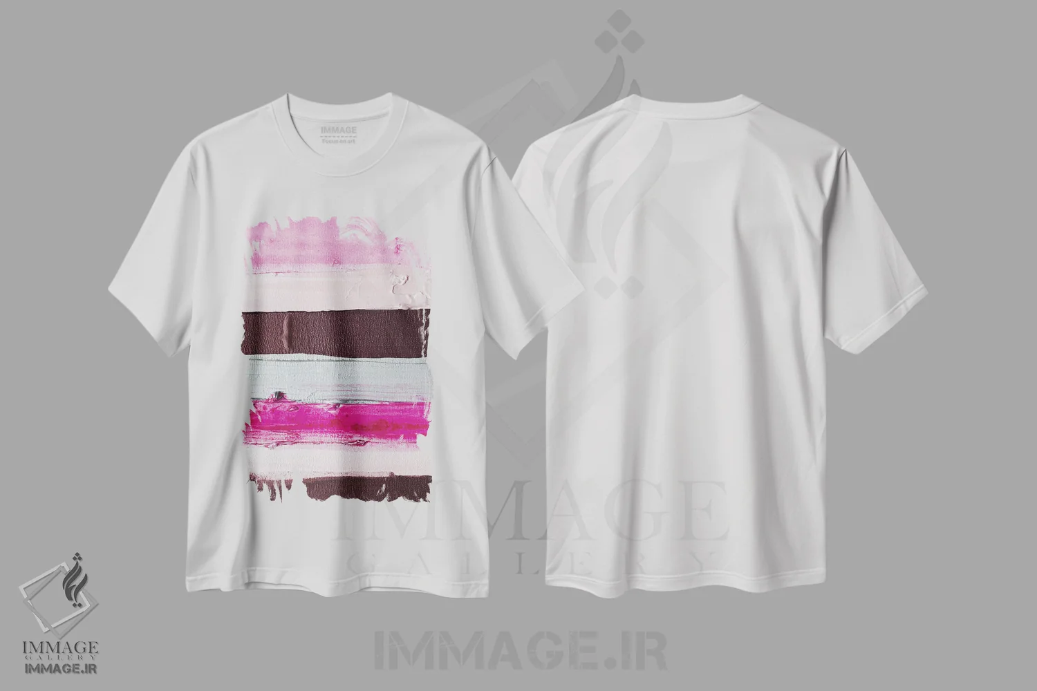 تیشرت سفید طرح دار صورتی برای من و تو اثر کنت یانگستروم | فروشگاه ایماژ