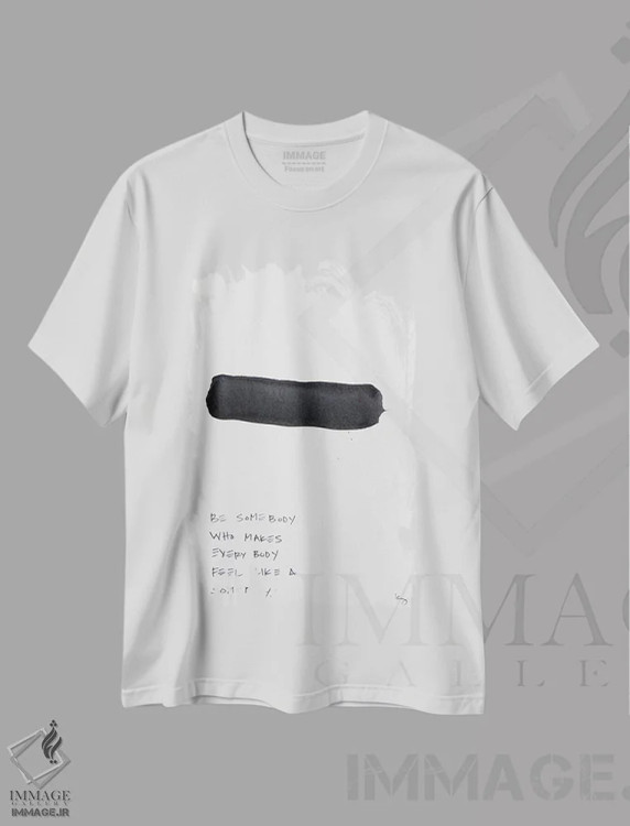 تیشرت سفید طرح دار کسی باش، آبستره اثر کنت یانگستروم | immage.ir