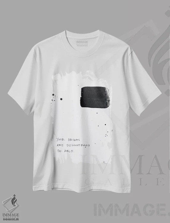 تیشرت سفید طرح دار رویاها به راحتی شدنی اند، آبستره اثر کنت یانگستروم | immage.ir