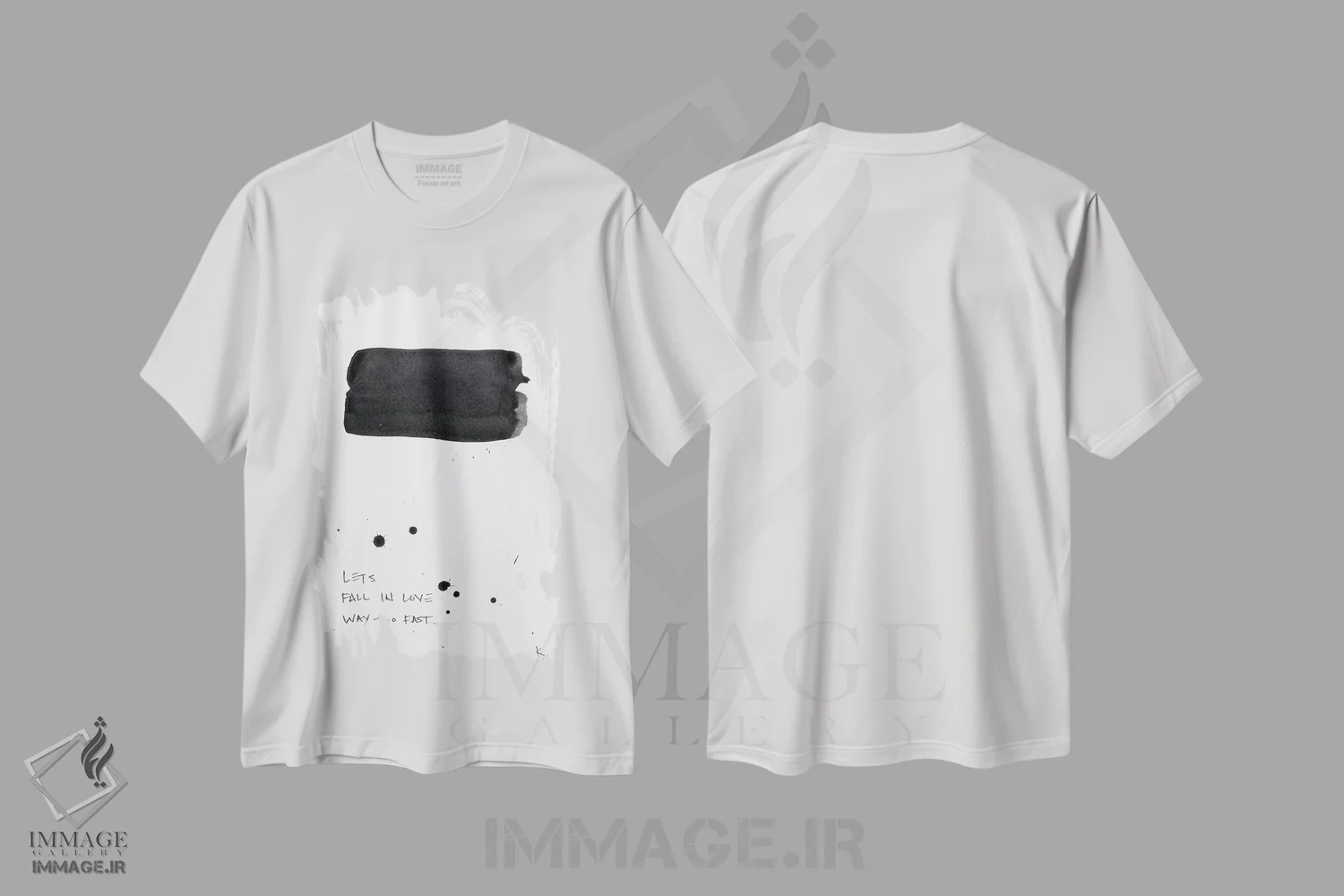 تیشرت سفید طرح دار خیلی زود عاشق شدن، آبستره اثر کنت یانگستروم | immage.ir