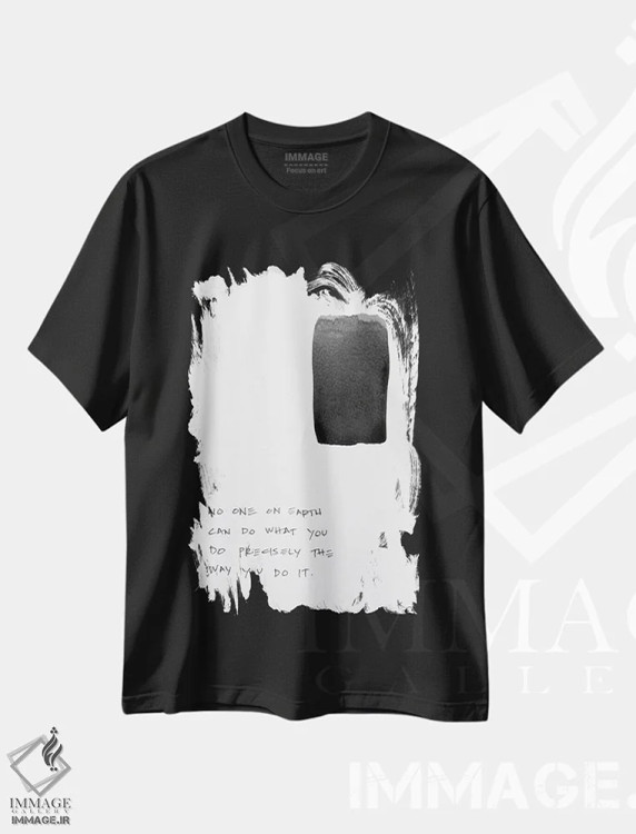 تیشرت مشکی طرح دار هیچ کس روی زمین، آبستره اثر کنت یانگستروم | immage.ir