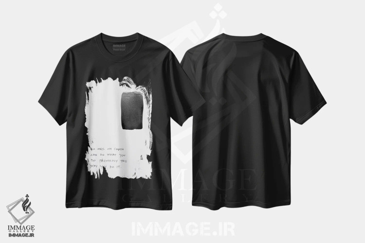 تیشرت مشکی طرح دار هیچ کس روی زمین، آبستره اثر کنت یانگستروم | immage.ir