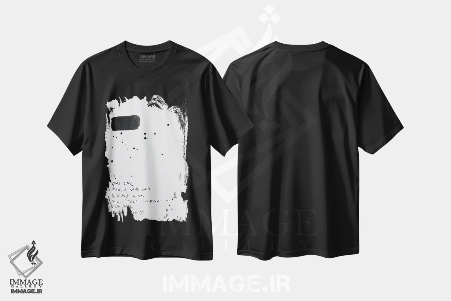 تیشرت مشکی طرح دار یک روز، آبستره اثر کنت یانگستروم | فروشگاه ایماژ