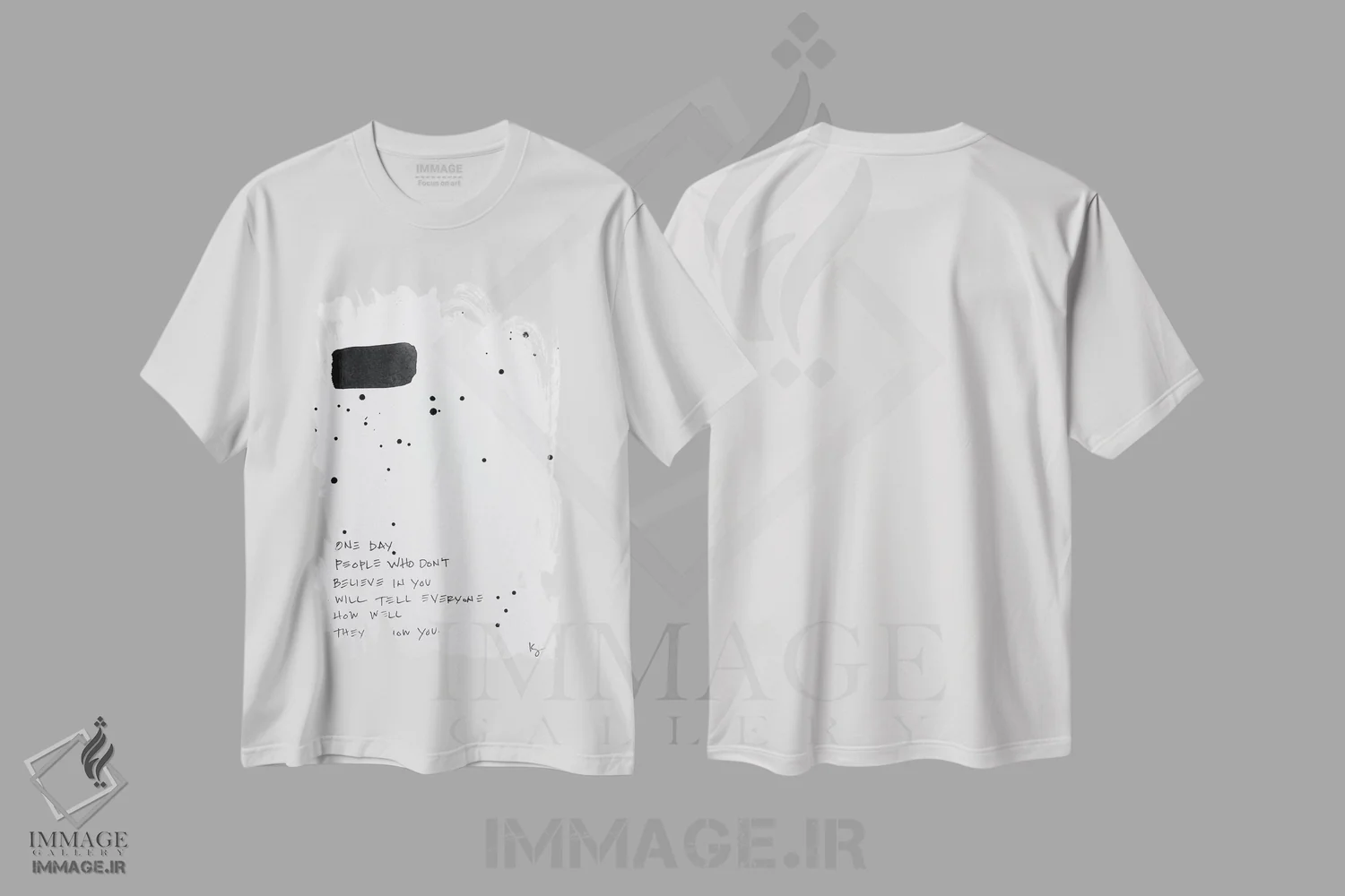 تیشرت سفید طرح دار یک روز، آبستره اثر کنت یانگستروم | immage.ir