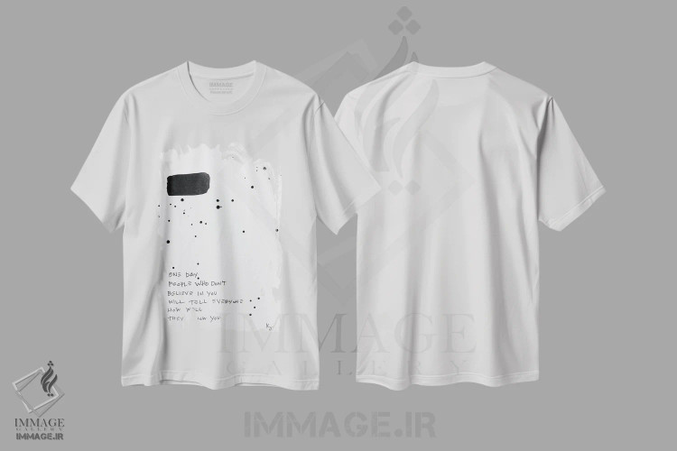 تیشرت سفید طرح دار یک روز، آبستره اثر کنت یانگستروم | immage.ir