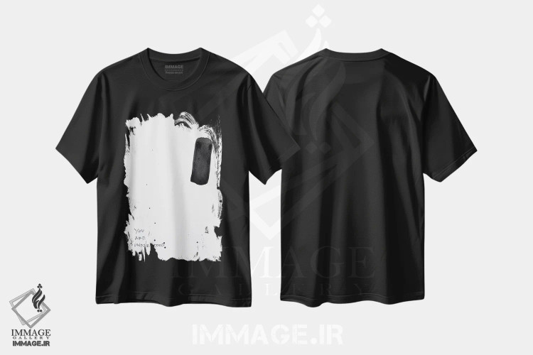 تیشرت مشکی طرح دار درک شده اثر کنت یانگستروم | فروشگاه ایماژ