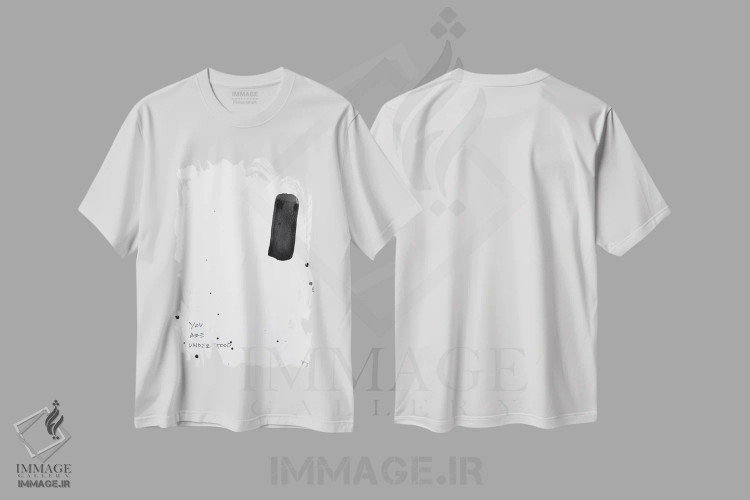 تیشرت سفید طرح دار درک شده اثر کنت یانگستروم | immage.ir