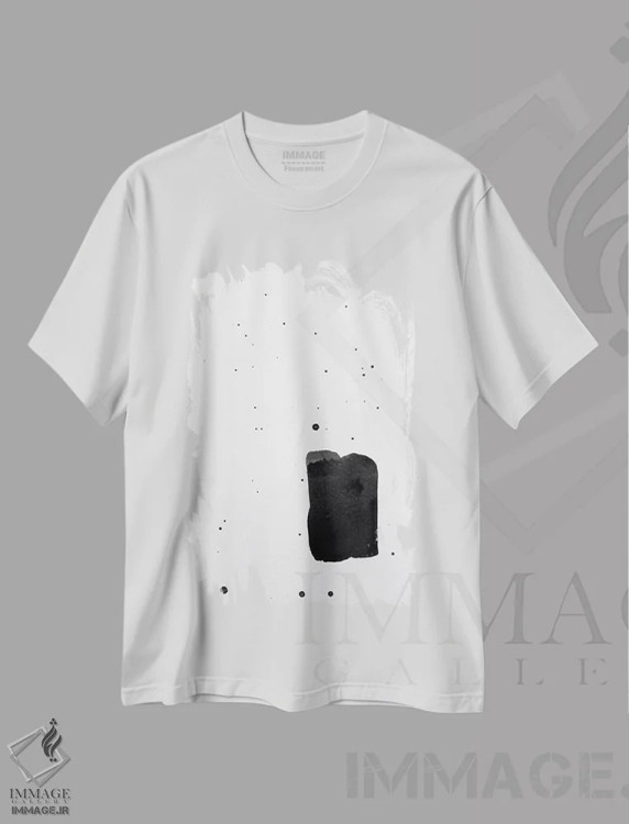 تیشرت سفید طرح دار بدون عنوان ۱ اثر کنت یانگستروم | فروشگاه ایماژ