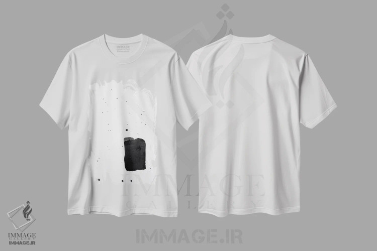 تیشرت سفید طرح دار بدون عنوان ۱ اثر کنت یانگستروم | فروشگاه ایماژ