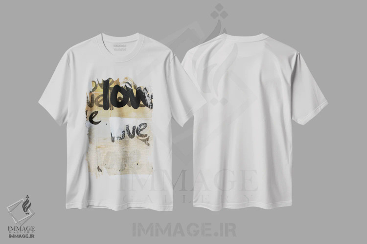 تیشرت سفید طرح دار عشق طلایی تکراری، تزئینی اثر کنت یانگستروم | immage.ir