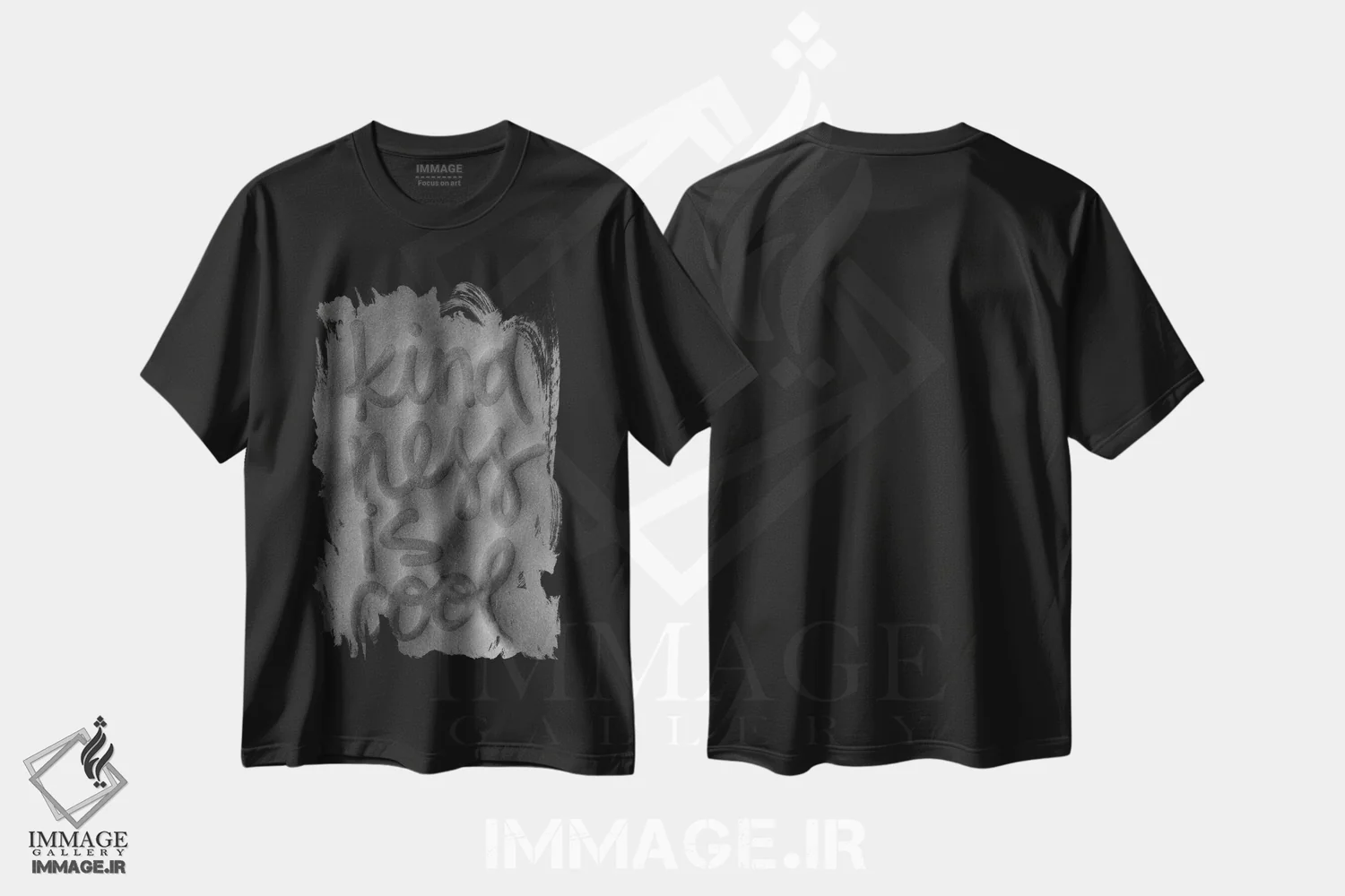 تیشرت مشکی طرح دار مهربانی باحال است، تزئینی اثر کنت یانگستروم | فروشگاه ایماژ