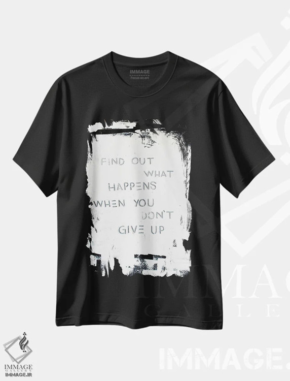 تیشرت مشکی طرح دار بفهم چه اتفاقی می افتد، تزئینی اثر کنت یانگستروم | فروشگاه ایماژ