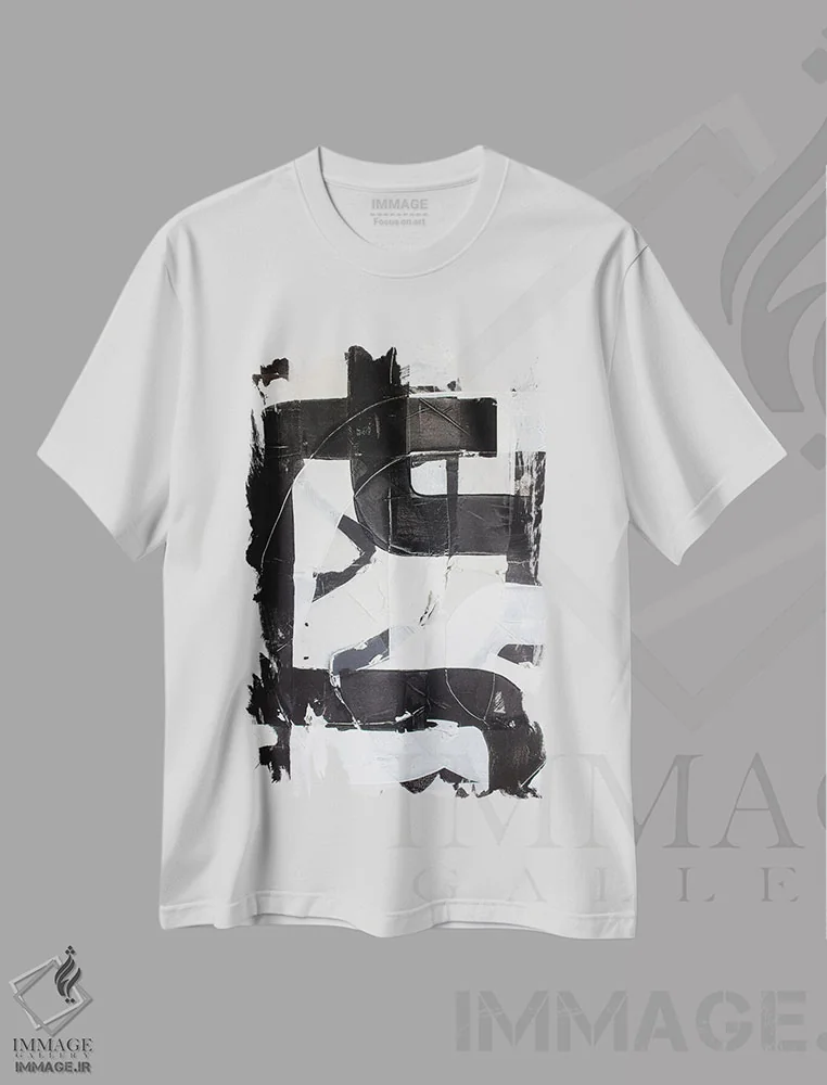 تیشرت سفید طرح دار مسیر مسابقه اثر کنت یانگستروم | فروشگاه ایماژ