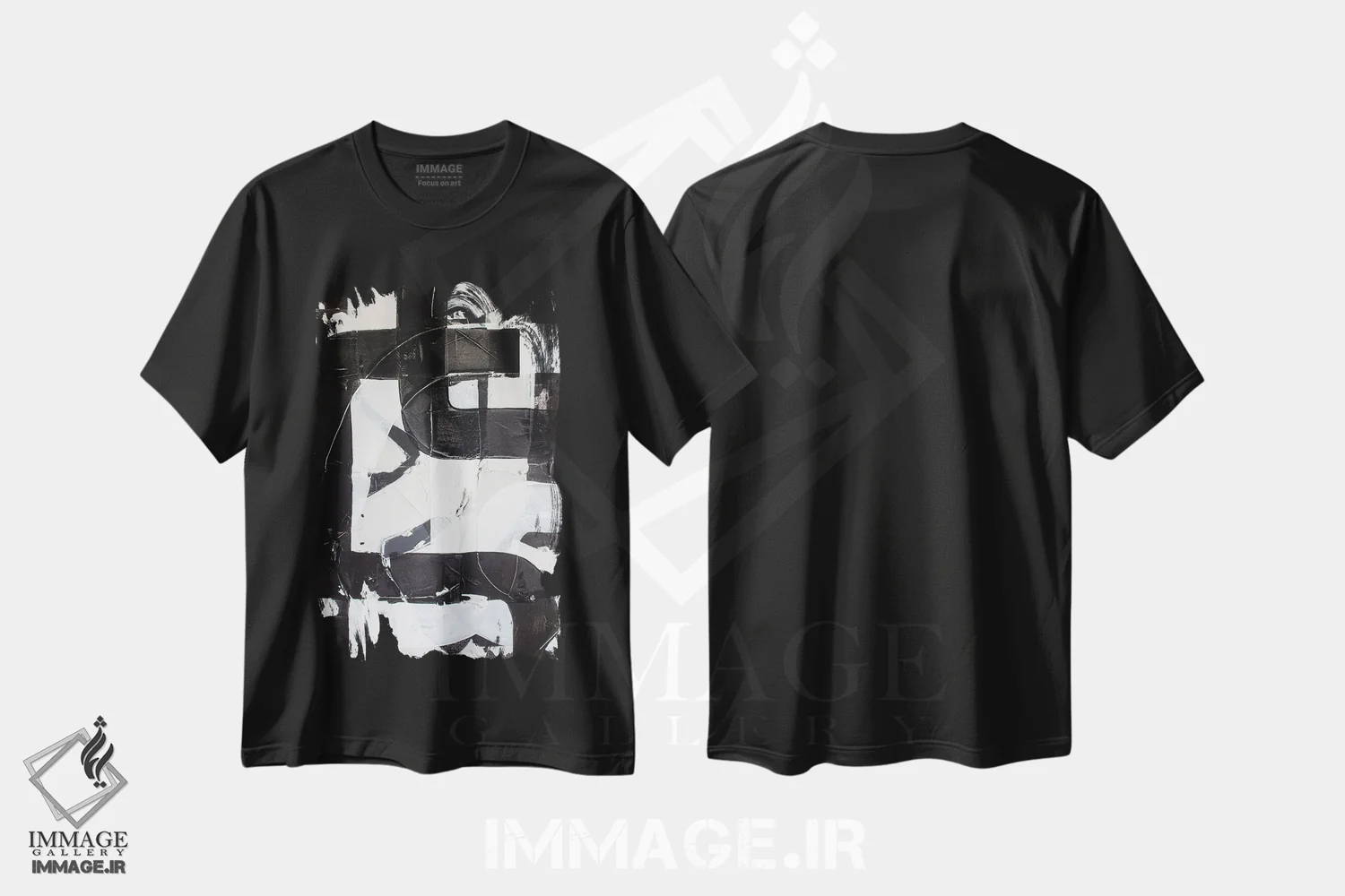تیشرت مشکی طرح دار مسیر مسابقه اثر کنت یانگستروم | immage.ir