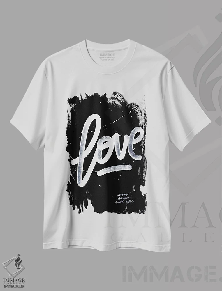 تیشرت سفید طرح دار هرگز شکست نمی خورد ۲، تزئینی اثر کنت یانگستروم | immage.ir