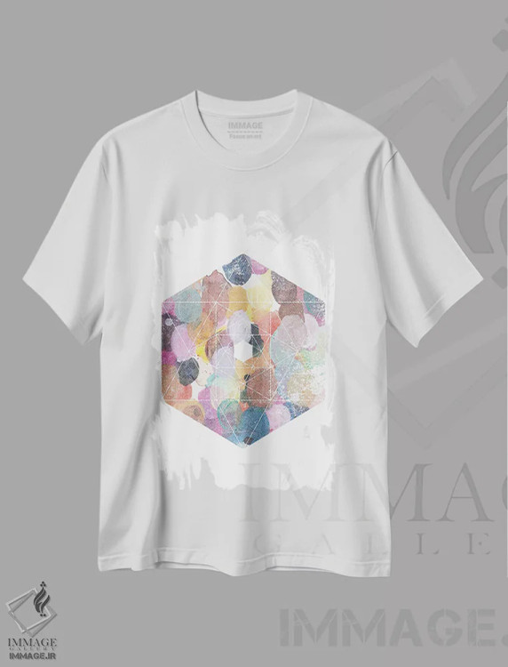تیشرت سفید طرح دار الماس اثر کنت یانگستروم | فروشگاه ایماژ