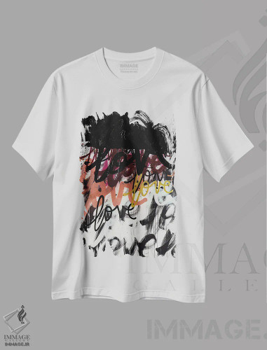 تیشرت سفید طرح دار عشق من واضح است، هنر فاخر معاصر اثر کنت یانگستروم | فروشگاه ایماژ