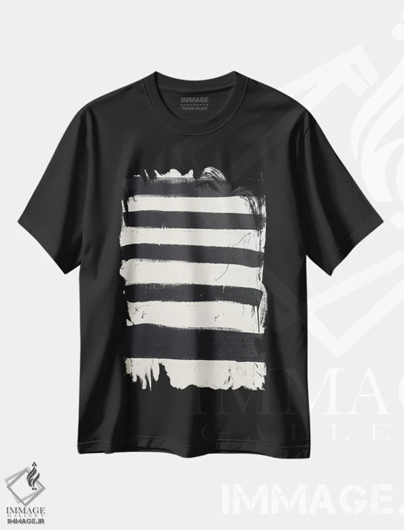 تیشرت مشکی طرح دار عشق گورخر اثر کنت یانگستروم | فروشگاه ایماژ