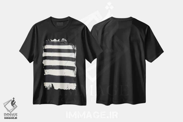 تیشرت مشکی طرح دار عشق گورخر اثر کنت یانگستروم | فروشگاه ایماژ