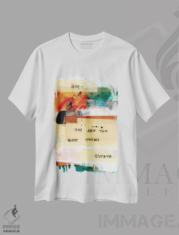 تیشرت سفید طرح دار بهترین ترین چیز، هنر فاخر معاصر اثر کنت یانگستروم | immage.ir