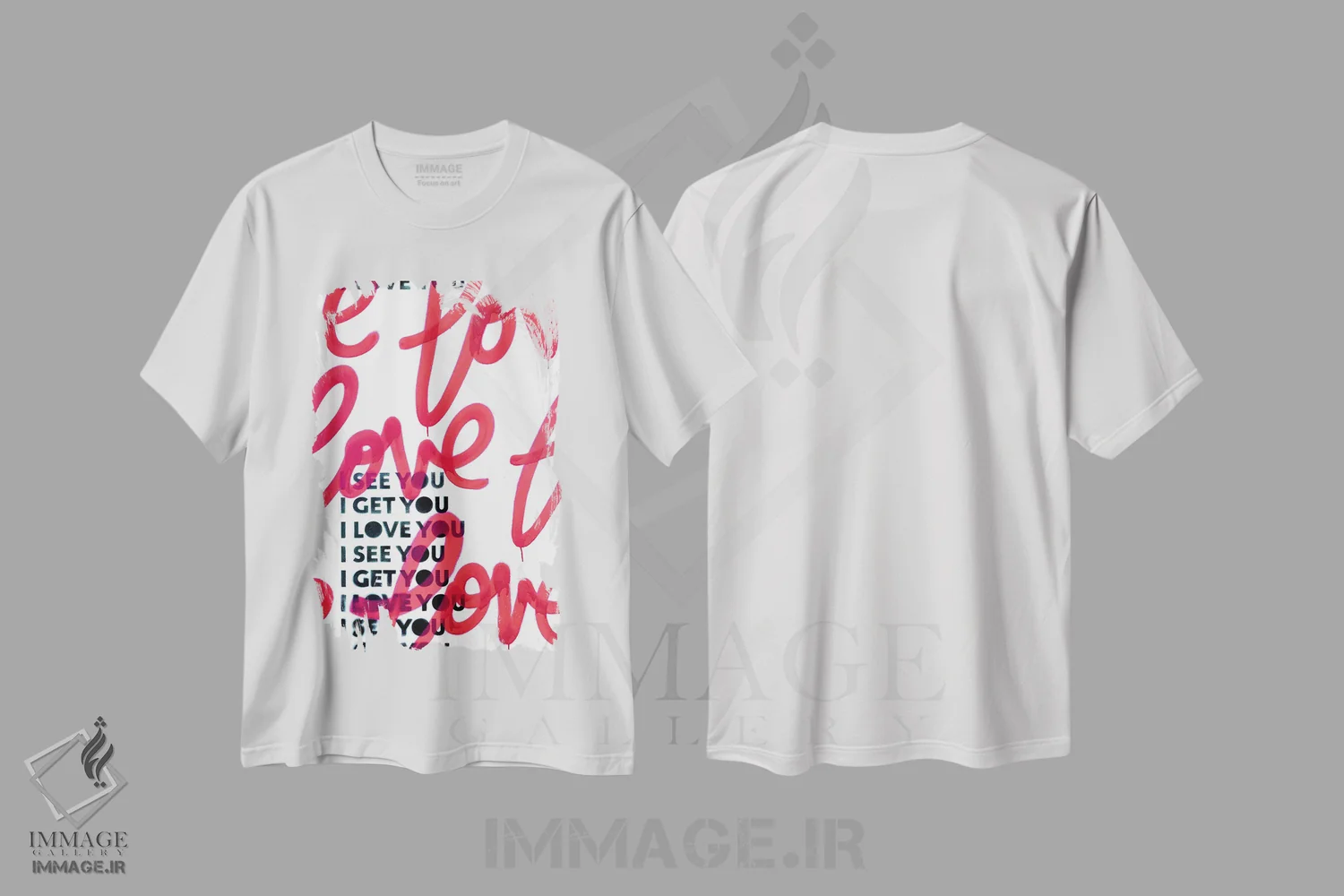 تیشرت سفید طرح دار می بینم که دوستت دارم ۱، هنر فاخر معاصر اثر کنت یانگستروم | immage.ir
