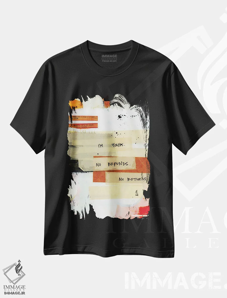 تیشرت مشکی طرح دار بی بازگشت، هنر فاخر معاصر اثر کنت یانگستروم | immage.ir