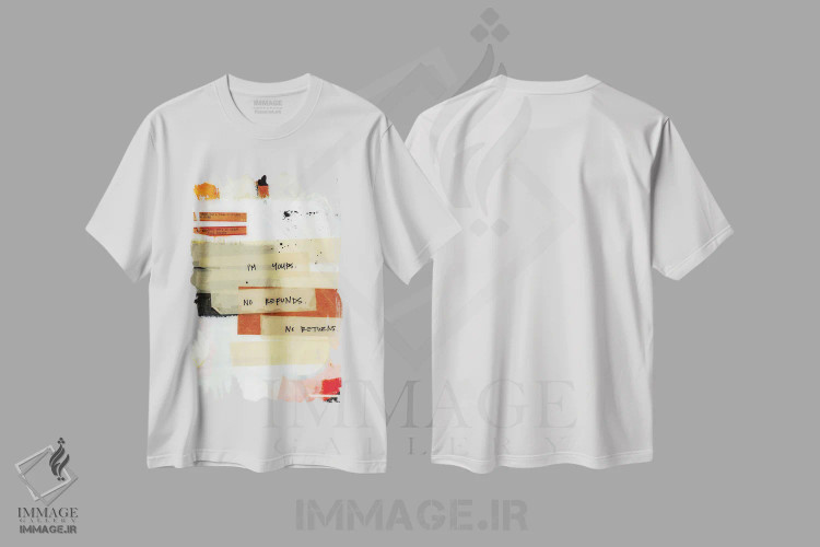 تیشرت سفید طرح دار بی بازگشت، هنر فاخر معاصر اثر کنت یانگستروم | فروشگاه ایماژ