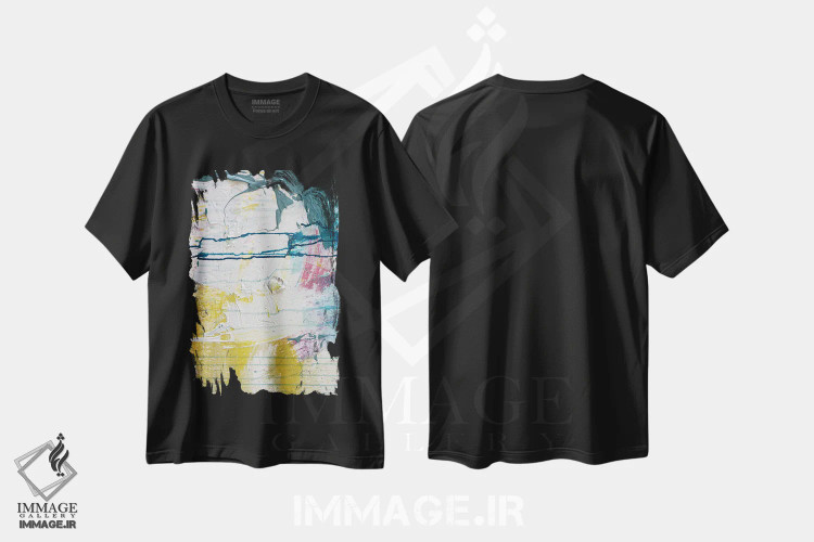 تیشرت مشکی طرح دار نزدیک اثر کنت یانگستروم | immage.ir