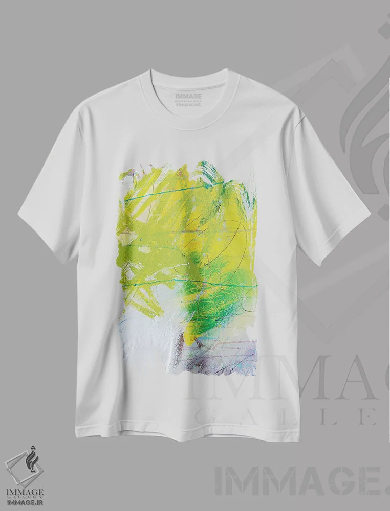 تیشرت سفید طرح دار سیب سبز ۳ اثر کنت یانگستروم | فروشگاه ایماژ