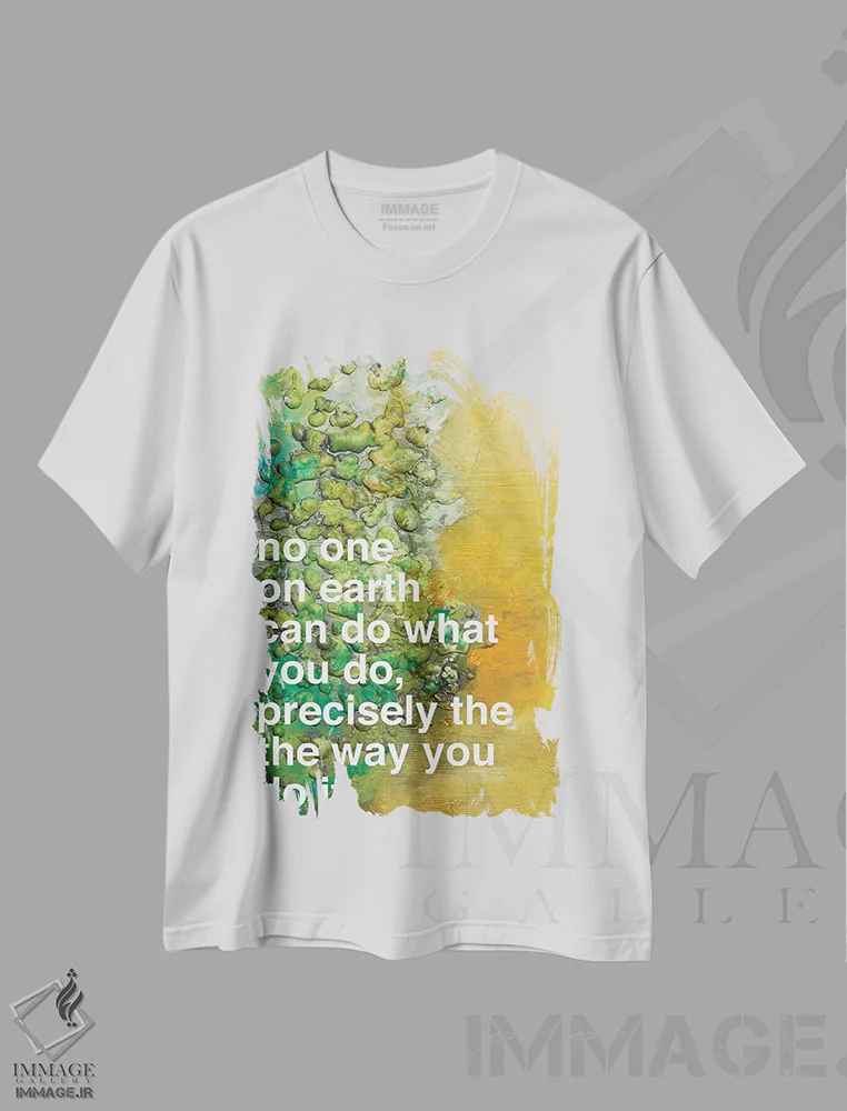 تیشرت سفید طرح دار هیچ کس ۲، تزئینی اثر کنت یانگستروم | immage.ir